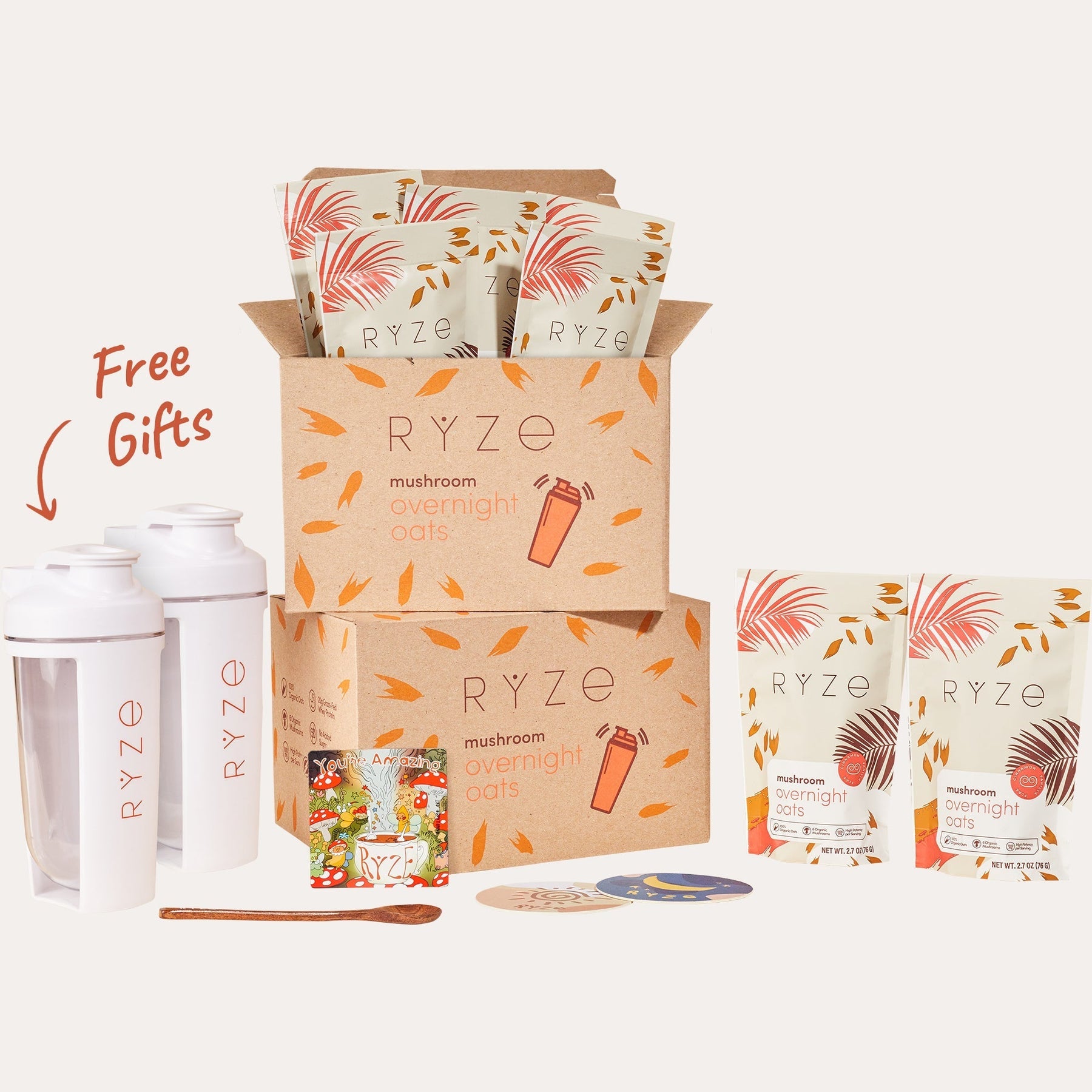 RYZE Mushroom Overnight Oats Pack (28 Servings)